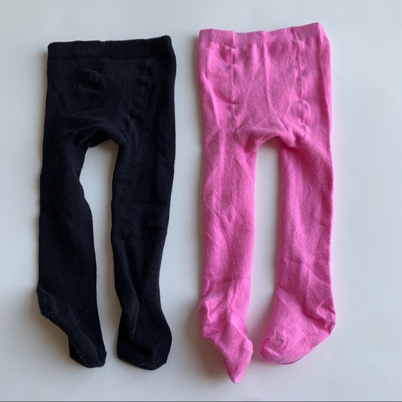 June & January Lot of 2 Tights Pink Black 6/12 Mo - Picture 2 of 5